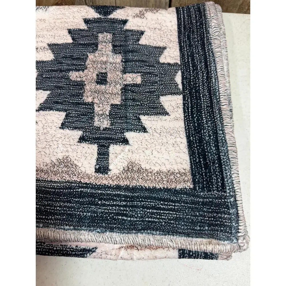 Wosabee Western Plush Fleece Throw Blanket 40